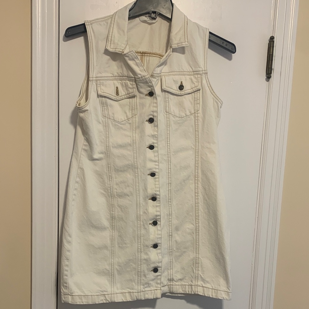 Cotton On Cream cotton Sleeveless Mini Dress